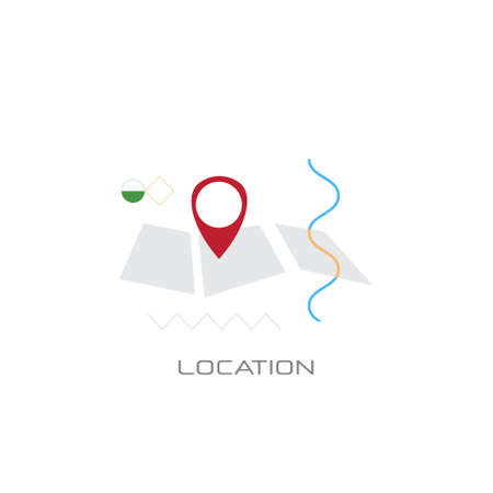 map navigation app geo tag location position concept line style isolated vector illustrationのイラスト素材