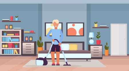 A cartoon man is using a vacuum cleaner A cartoon man is using a vacuum cleaner