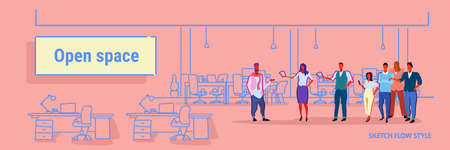 business people meeting conference creative open space office workplace co-working center modern...