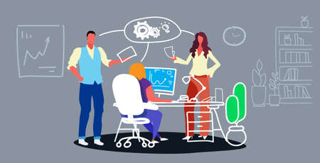 businesspeople group meeting brainstorming process project work concept business people team...