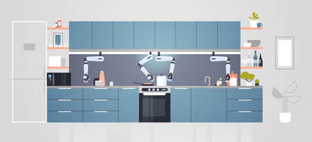 smart handy chef robot preparing food robotic assistant innovation technology artificial...