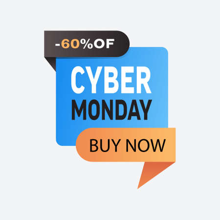 cyber monday big sale sticker advertisement special offer concept holiday online shopping discount banner vector illustrationのイラスト素材