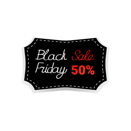 black friday sticker or discount badge holiday shopping concept big sale label advertising campaign vector illustrationのイラスト素材