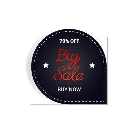 black friday sticker or discount badge holiday shopping concept big sale label advertising campaign vector illustrationのイラスト素材