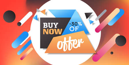 big sale template special offer holiday shopping discount concept horizontal poster in memphis style vector illustrationのイラスト素材