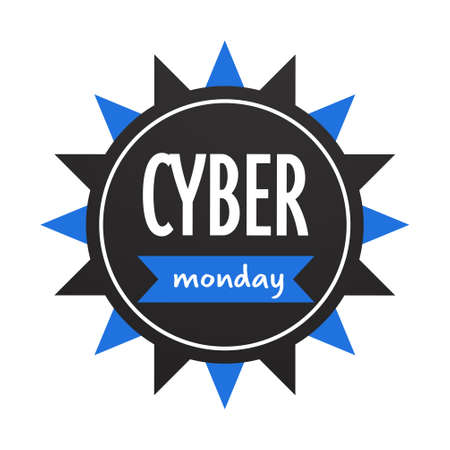 cyber monday sticker big sale advertisement special offer concept holiday online shopping discount badge vector illustrationのイラスト素材