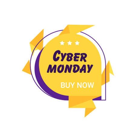 cyber monday big sale sticker advertisement special offer badge holiday online shopping concept discount banner vector illustrationのイラスト素材