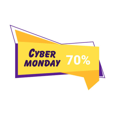 cyber monday big sale sticker advertisement special offer badge holiday online shopping concept discount banner vector illustrationのイラスト素材