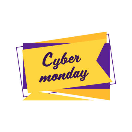 cyber monday big sale sticker advertisement special offer badge holiday online shopping concept discount banner vector illustrationのイラスト素材