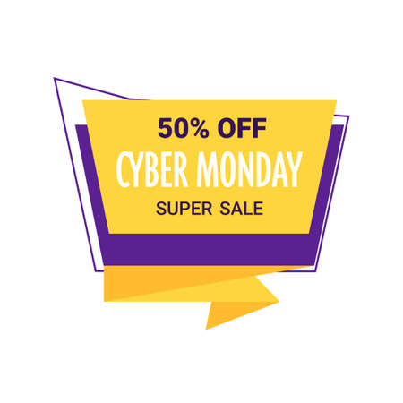cyber monday big sale sticker advertisement special offer badge holiday online shopping concept discount banner vector illustrationのイラスト素材