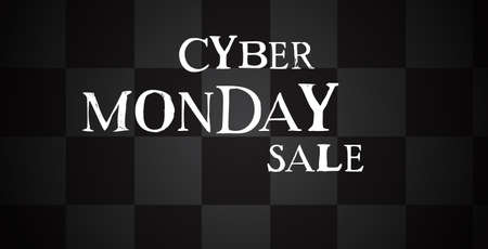 cyber monday big sale advertisement template special offer concept holiday shopping discount poster horizontal vector illustrationのイラスト素材