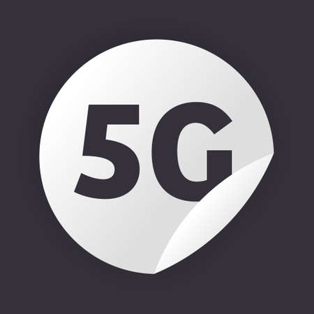 5G sticker online wireless system connection concept fifth innovative generation of high speed...