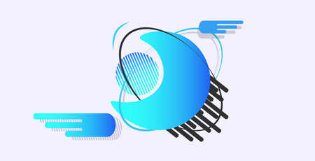 geometric form abstract banner badge modern gradient graphic element horizontal vector illustration