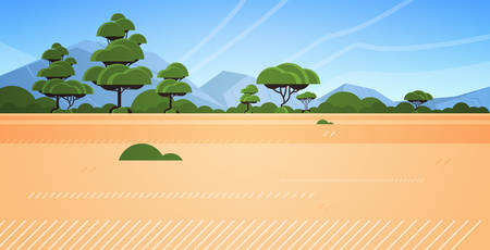 australian desert wild nature landscape background horizontal vector illustrationのイラスト素材