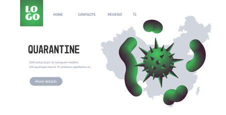Coronavirus microbe danger public health risk disease epidemic MERS-CoV flu spreading floating influenza virus cells quarantine 2020 nCoV bacteria icon horizontal copy space vector illustrationのイラスト素材