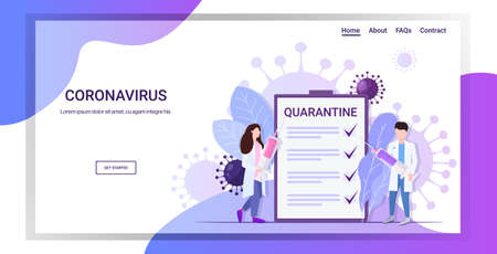 doctors holding syringe vaccine to prevent epidemic virus quarantine coronavirus medical health risk full length horizontal copy space vector illustrationのイラスト素材