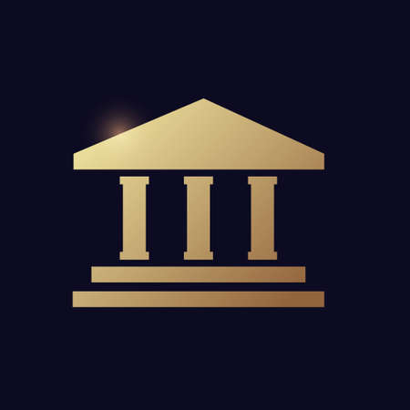 bank building sign glowing neon icon banking icons for ui and ux website or mobile app vector illustrationのイラスト素材