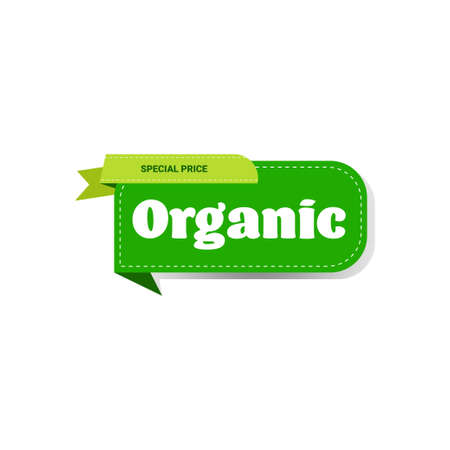natural healthy vegan market logo organic sticker emblem for fresh food badge design vector illustrationのイラスト素材