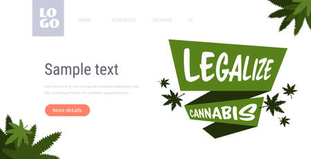 medical cannabis or marijuana leaves hemp legalize drug consumption concept horizontal copy space vector illustrationのイラスト素材