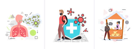 set epidemic MERS-CoV coronavirus infection 2019-nCoV pandemic health risk concepts collection...
