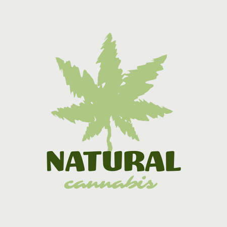 medical cannabis or marijuana leaf ganja legalize sticker drug consumption concept vector illustrationのイラスト素材