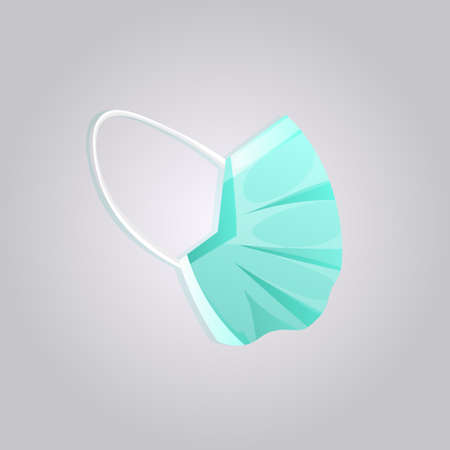 green antiviral medical respiratory protection face mask coronavirus covid-19 preventionのイラスト素材