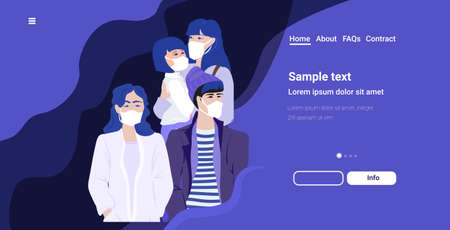 people wearing medical masks coronavirus 2019-nCoV epidemic disease pandemic quarantine concept...