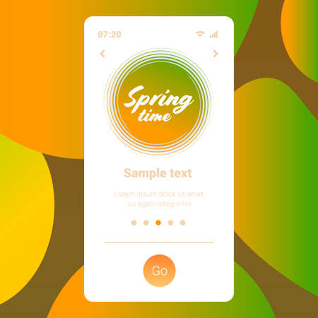 spring time hand drawn poster lettering banner invitation template smartphone screen mobile appのイラスト素材