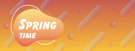 spring time hand drawn poster lettering banner invitation template horizontalのイラスト素材