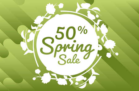 spring sale sticker special offer big sale poster seasonal discount flyerのイラスト素材