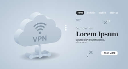 virtual private network cloud cyber web security and privacy concept secure vpn online connectionのイラスト素材
