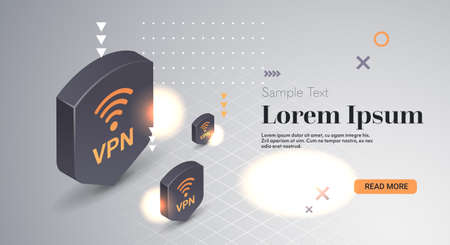 virtual private network web security privacy concept secure vpn connection personal data protectionのイラスト素材