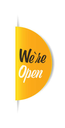 we are open sticker coronavirus quarantine is over advertising campaign conceptのイラスト素材