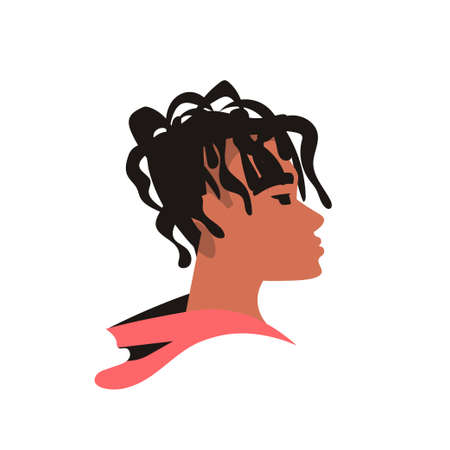 african american woman against racial discrimination black lives matter concept social problems of racism portrait vector illustrationのイラスト素材