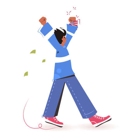 woman protester with raised up hands campaign against racial discrimination black lives matter conceptのイラスト素材