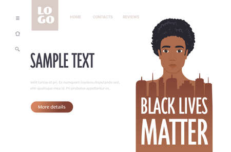 african american man against racial discrimination i cant breathe black lives matter conceptのイラスト素材