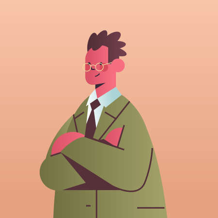 businessman with folded hands business man office worker in casual clothes male cartoon character portraitのイラスト素材