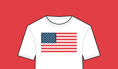 t-shirt with united states flag american independence day shirts celebration 4th of july concept horizontal vector illustrationのイラスト素材