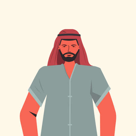 arabic man in traditional clothes arab male cartoon character portrait