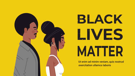 african american man woman against racial discrimination black lives matter concept