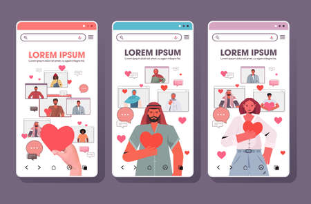 set people chatting in online dating app social relationship communication concept smartphone...