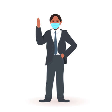 schoolboy wearing face mask to prevent coronavirus pandemic social distancing covid-19 quarantineのイラスト素材