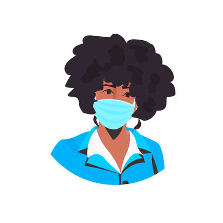 stewardess in uniform wearing face mask to prevent coronavirus pandemic covid-19 quarantine conceptのイラスト素材