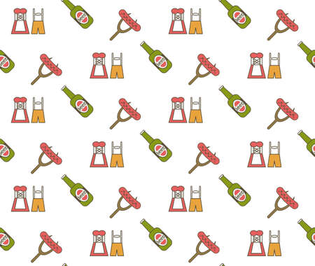 beer festival Oktoberfest party celebration concept seamless pattern greeting cardのイラスト素材