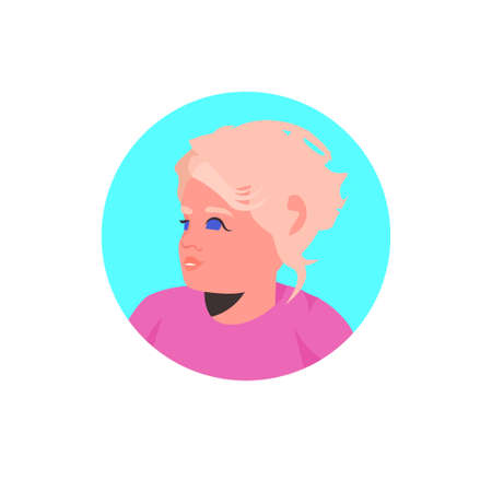 girl face avatar little child female cartoon character portraitのイラスト素材
