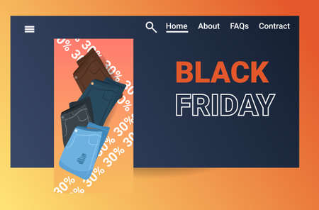 folded pants fashion clothes black friday big sale promotion discount conceptのイラスト素材