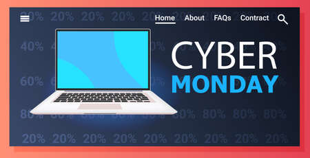 cyber monday online sale poster advertising flyer holiday shopping promotion banner discount conceptのイラスト素材