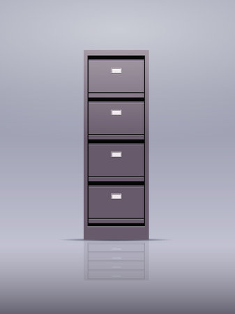 office wall of filing cabinet document data archive storage folders for files business administration conceptの写真素材