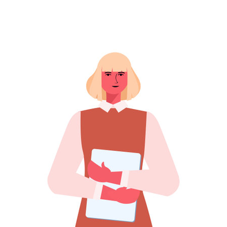businesswoman leader in formal wear holding laptop successful business woman leadership best boss conceptのイラスト素材