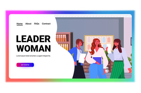 businesswomen leaders in formal wear working together successful business women team leadership conceptのイラスト素材